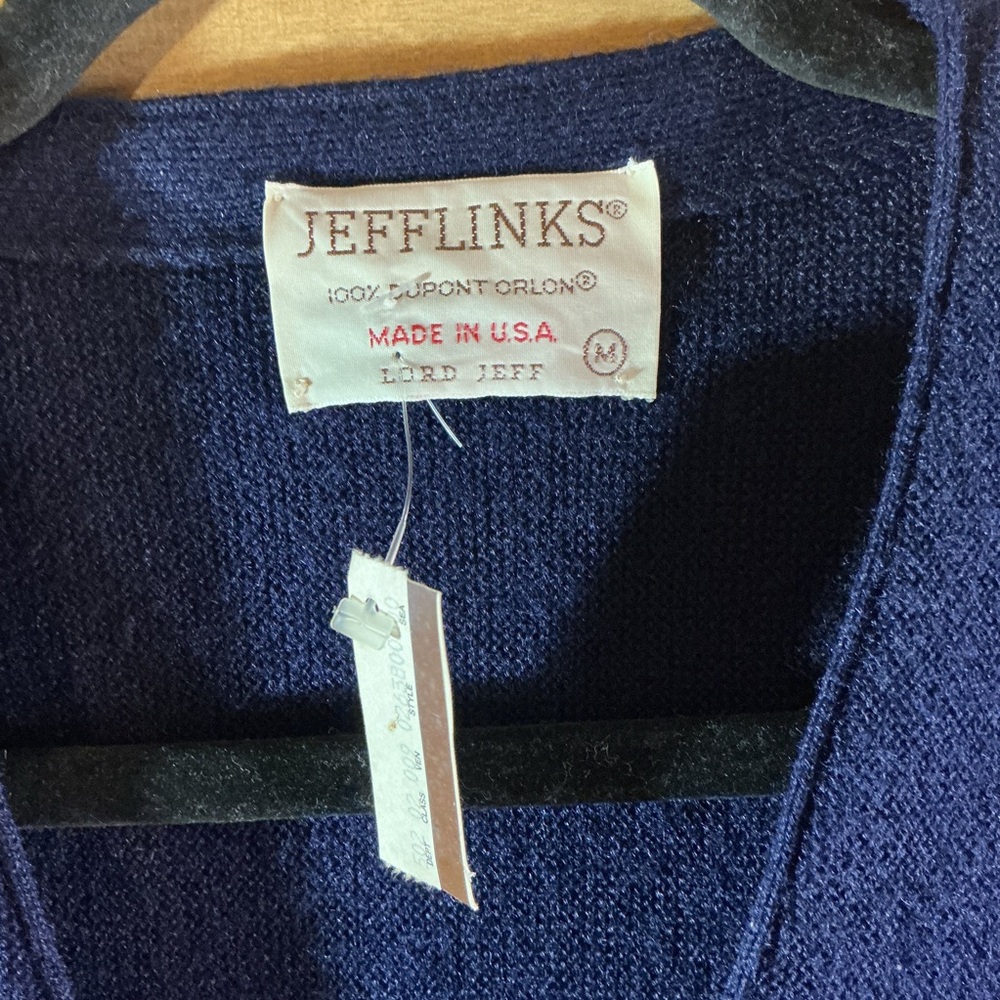 Jefflinks Lord Jeff Vintage 60’s 70’s  Men's Navy Cardigan - Picture 2 of 5